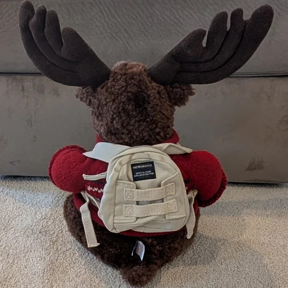 American Eagle Mac The Moose 15" Plush GUND Sweater Backpack Vintage Y2K - Picture 5 of 6